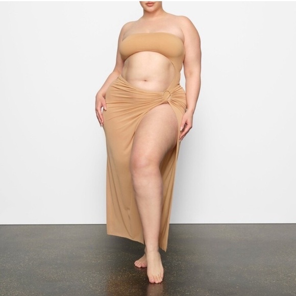 SKIMS Women's Sz 3x Mesh Cover Ups Sarong Skirt Ochre (CU-SAR-2825) - Picture 1 of 5